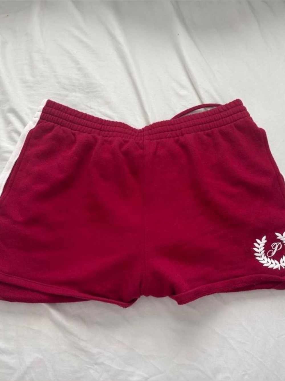 PINK Victoria's Secret Maroon Athletic Lounge Shorts with Side Stripe